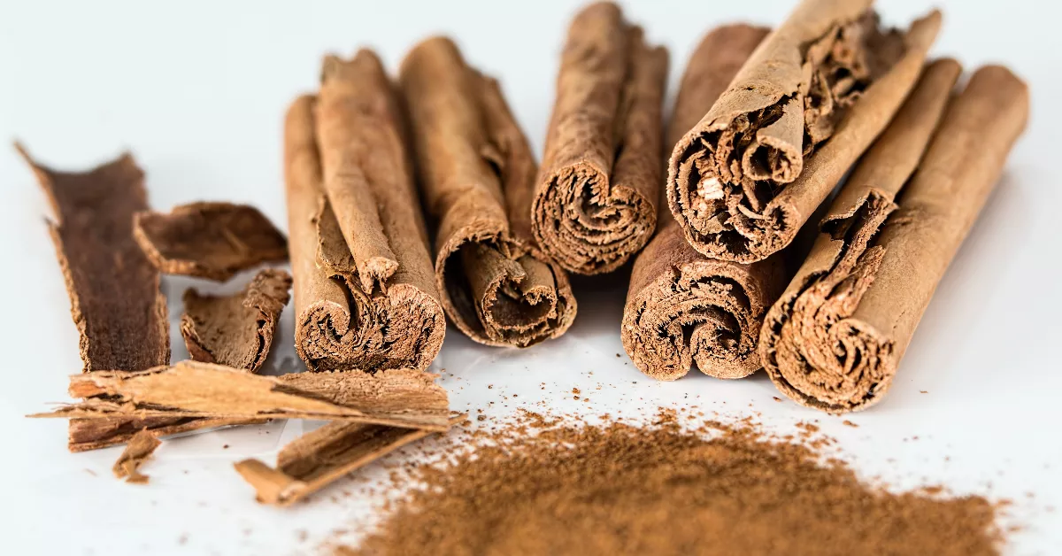 Cinnamon sticks and ground cinnamon powder